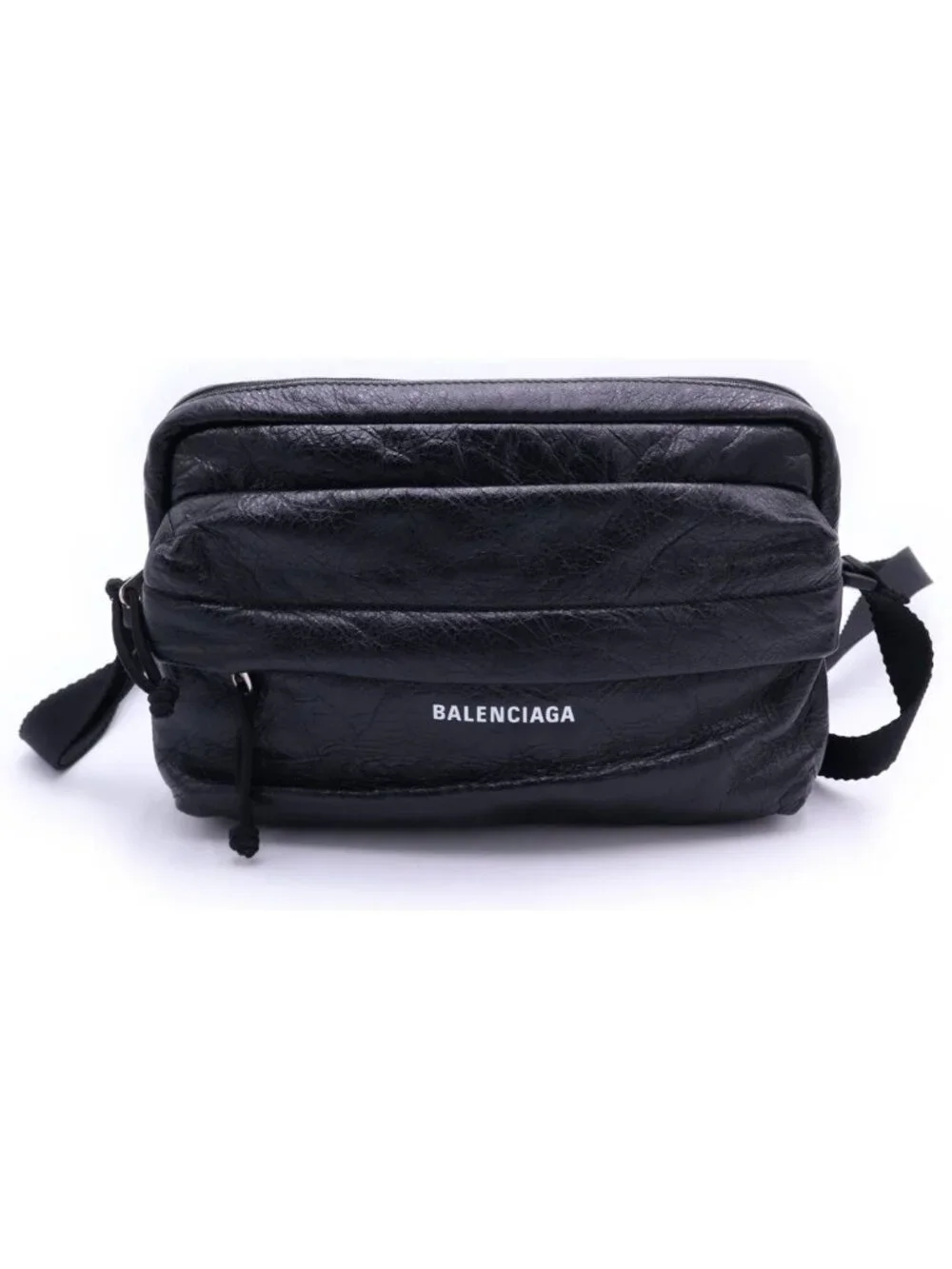Balenciaga Explorer Logo Print Leather Shoulder